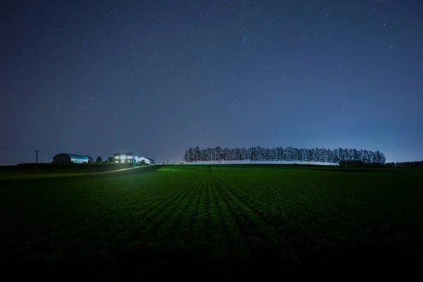 Krajina Nočním Hokkaido — Stock fotografie