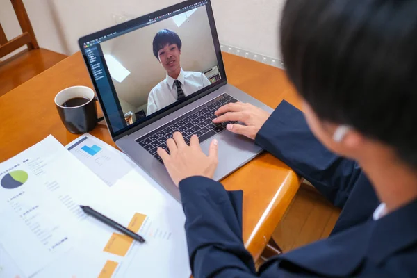Remote Work Home Japan — Stock Photo, Image