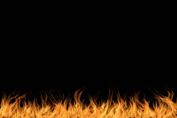 Orange Fire Black Background — Stock Photo, Image