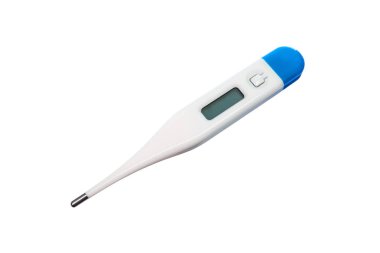 Beyaz arka plan üzerinde izole dijital elektronik termometre