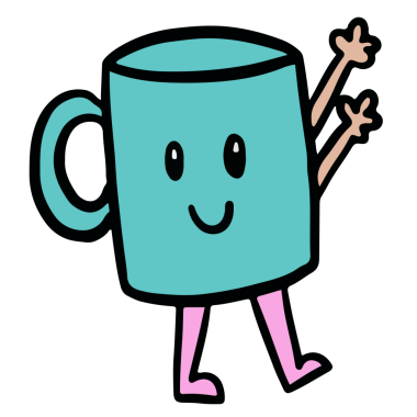 Çizgi film karakteri, çizgi roman karakteri, maskot, kış içeceği, kahvaltı, okul yemeği, kafe, restoran, menü, mutfak gereçleri, market alışverişi, süpermarket, mağaza, hediyelik eşya dükkanı için el yapımı mutlu kupa.