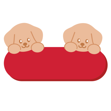 Noel süslemesi, şenlikli kış sezonu, çıkartma, köpek çizgi filmi, metin balonu, diyalog, kart, evcil hayvan dükkanı, veteriner gibi kırmızı boşluğu olan iki köpek yavrusunun Noel çizimi.