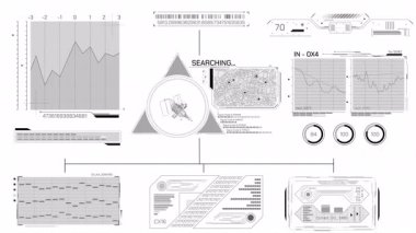 Arama işletim sistemi yüksek teknolojili bir arayüz, alfa kanalında animasyon görüntülenir.