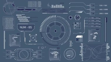 Yüksek teknoloji arayüzü için HUD elementleri, alfa kanalında canlandırıldı.
