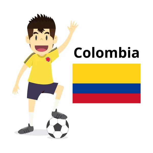 콜롬비아 대표팀 2018 배경에 고립입니다 일러스트 — 스톡 벡터