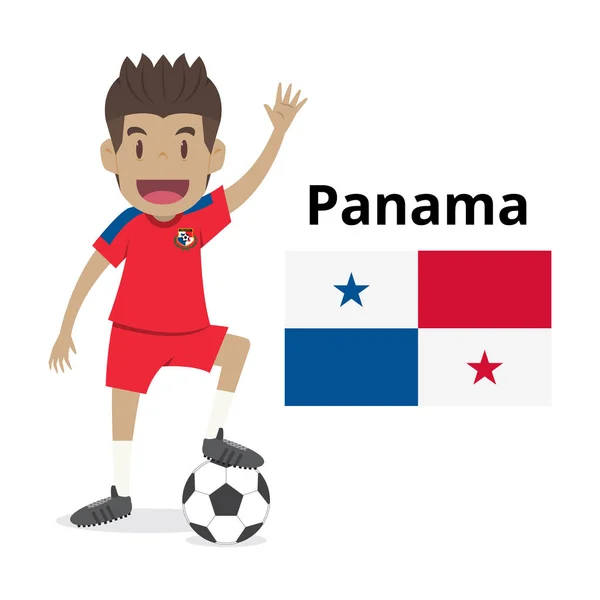 Panamá Caricatura Selección Nacional Mundo Del Fútbol Banderas Del País — Vector de stock