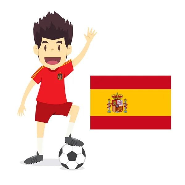 Карикатура Сборную Испании Футбольный Мир Флаги Страны 2018 Футбольный Мир — стоковый вектор