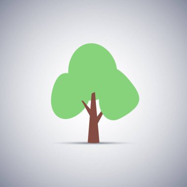 gölge eps10 basit düz ağaç simgesiyle