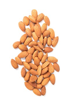 Beyaz, en iyi görünüm izole badem yığını.