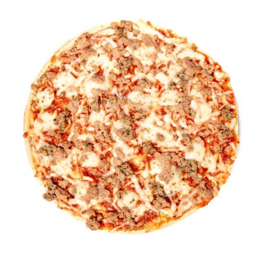 Beyaz, en iyi görünüm izole margherita pizza