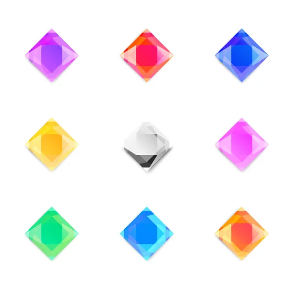 Conjunto de piedras preciosas de diferentes colores — Vector de stock