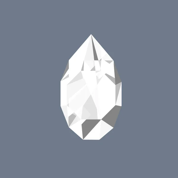 Diamante gema brillante logo vector en forma de gota — Vector de stock