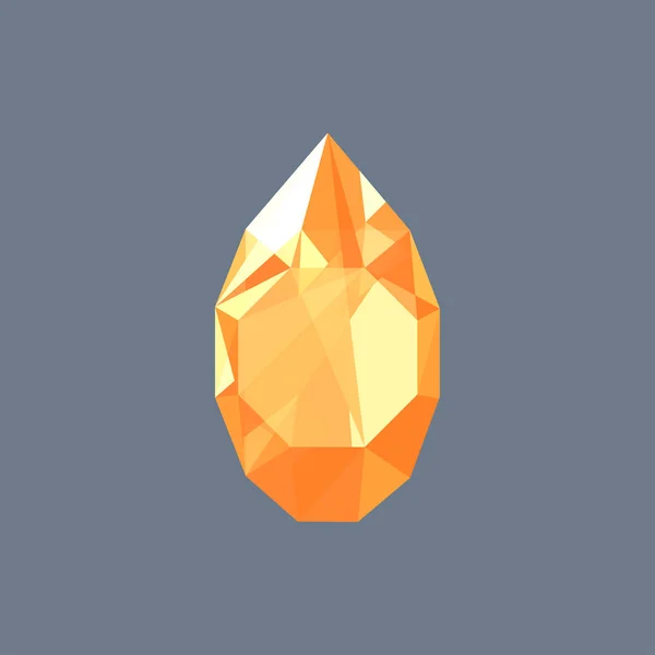 ゴールデン トパーズ宝石輝くロゴ ベクトル ドロップ形 — ストックベクタ