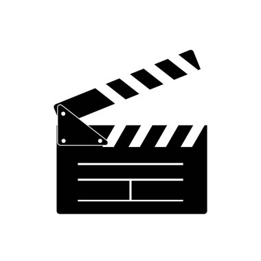 Sinema Klaket simgesi düz stil. Vektör tasarım öğesi
