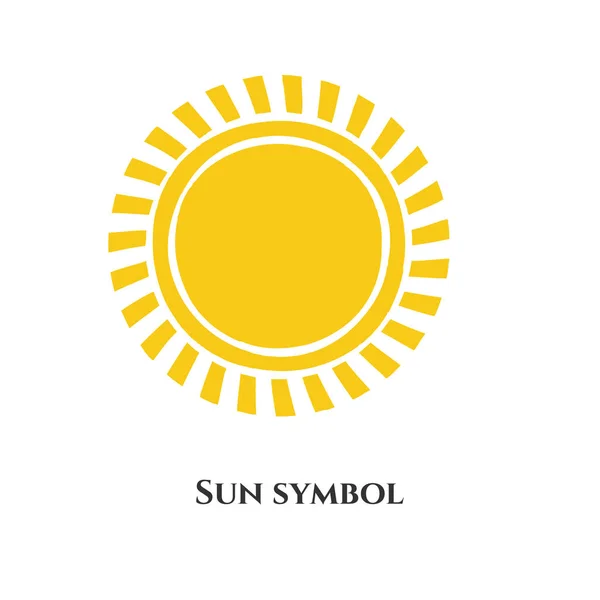 Yellow Sun Icon Symbol Isolated White — Stock Vector