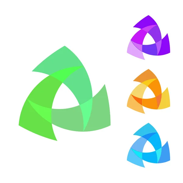 Набор Цветовых Геометрических Абстрактных Шаблонов Логотипа Логотипа Эмблемы Треугольные Элементы — стоковый вектор
