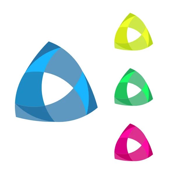 Набор Цветовых Геометрических Абстрактных Шаблонов Логотипа Логотипа Эмблемы Треугольная Группа — стоковый вектор