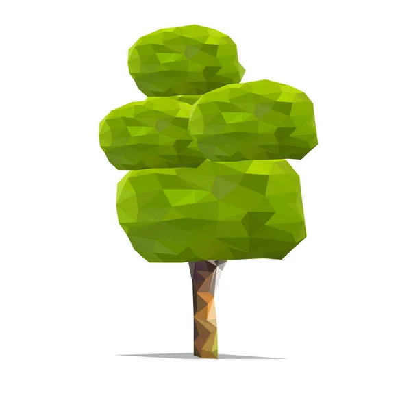 Tree Low Poly Style Геометрическая Полигональная Картина Элемент Векторного Дизайна — стоковый вектор