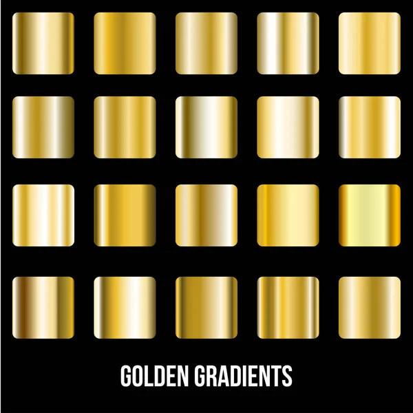 Векторний набір золотих градієнтів. Золоті квадрати колекції . — стоковий вектор