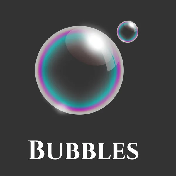 Burbujas Jabón Transparente Con Reflexión Ilustración Vectorial Para Diseño — Archivo Imágenes Vectoriales