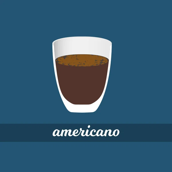 Illustration vectorielle de tasse à café americano — Image vectorielle