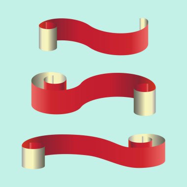 Kırmızı web şerit afiş ayarlayın. Vektör çizim tasarım için