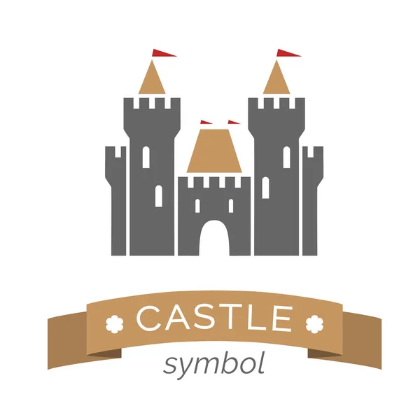 Symbole du château vectoriel. Icône forteresse isolée sur blanc — Image vectorielle