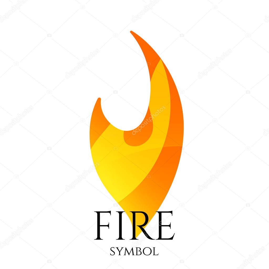Fire logo vector icon. Conceptual gradient flame symbol