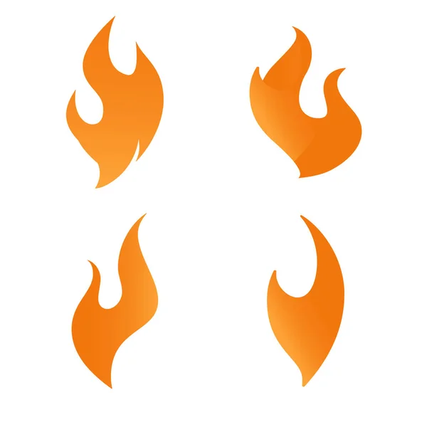 Fire flame logo ikon gradient vektor inställd — Stock vektor