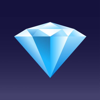 İzole mavi Parlatıcı üçgen kristal vektör Illustration. Elmas simgesi