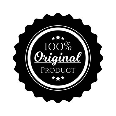 Orijinal ürün daire beyaz zemin üzerine damga mühür