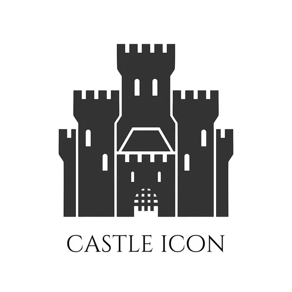 Icono del símbolo del castillo aislado sobre fondo blanco — Vector de stock