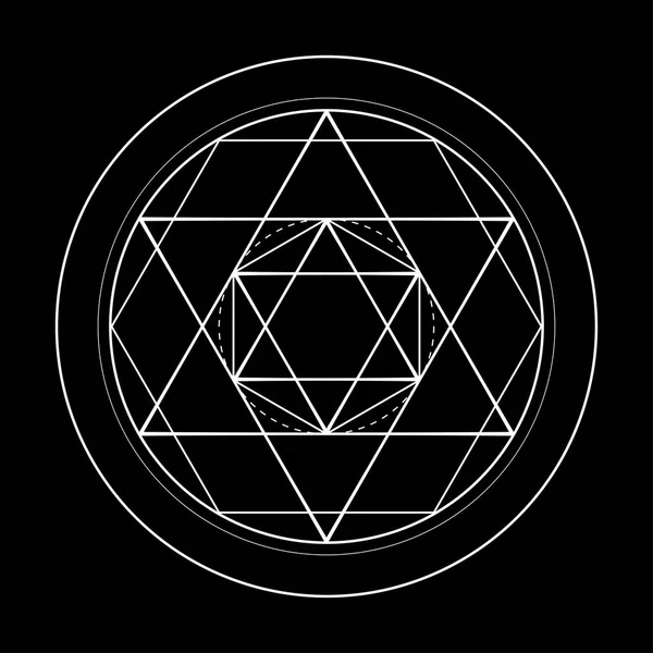 Ιερή γεωμετρία εικονογράφηση σύμβολο αστέρι του Δαβίδ — Διανυσματικό Αρχείο