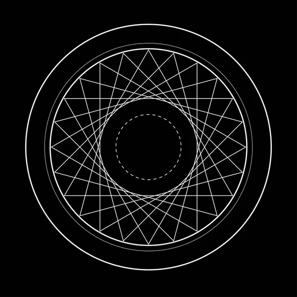 Símbolo de geometría sagrada ilustración de estrella de energía vectorial — Vector de stock