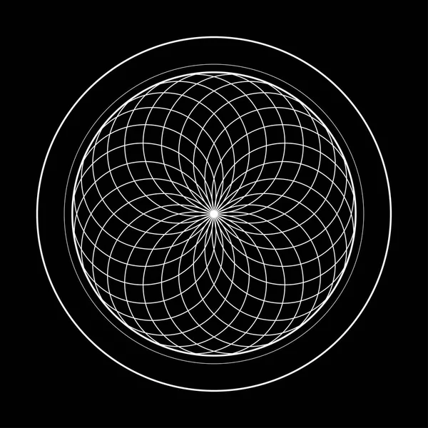 Ιερή γεωμετρία σύμβολο εικονογράφηση. Ενέργεια περιστρέφεται κύκλους — Διανυσματικό Αρχείο