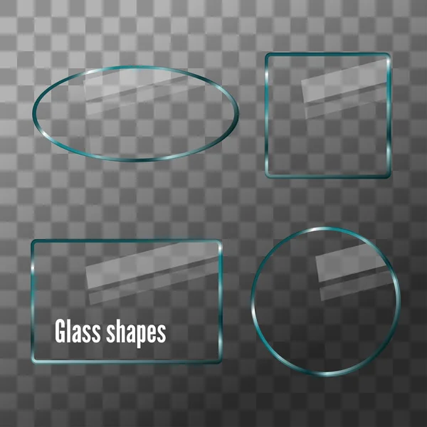 Скляні форми з відображенням. Векторні ілюстрації для дизайну — стоковий вектор