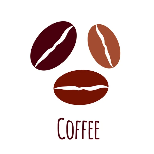 Vector coffee beans icon. Simple flat illustration — Stock Vector