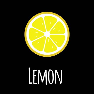 Limon dilimleri simgesi. Düz gıda vektör çizim tasarım için