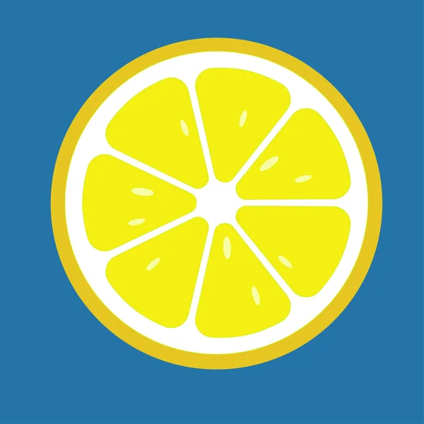 Icono de rodajas de limón. Ilustración de vectores de alimentos planos para diseño — Vector de stock
