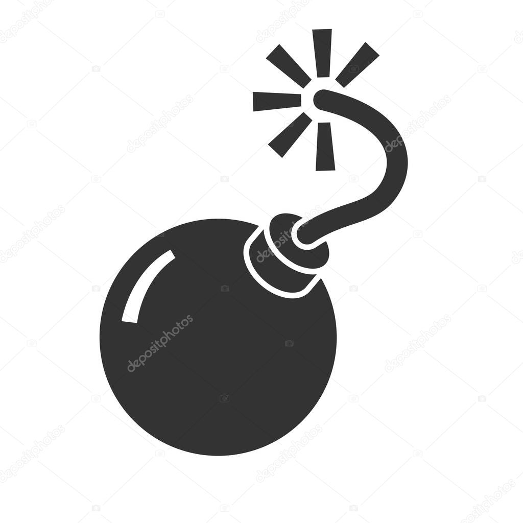 vector bomb symbol. Flat icon for design