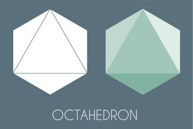 OCTAHEDRON platonik sağlam. Kutsal geometri vektör çizim
