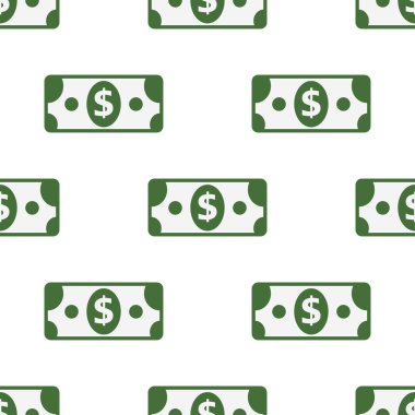 vektör Dikişsiz desen beyaz arka plan üzerinde kağıt Doları sembolü