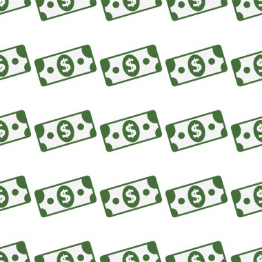 vektör Dikişsiz desen beyaz arka plan üzerinde kağıt Doları sembolü