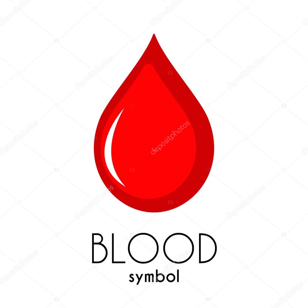 Blood Vector Icon. Red drop symbol