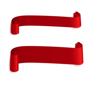 Kırmızı web şerit afiş ayarlayın. Vektör çizim tasarım için