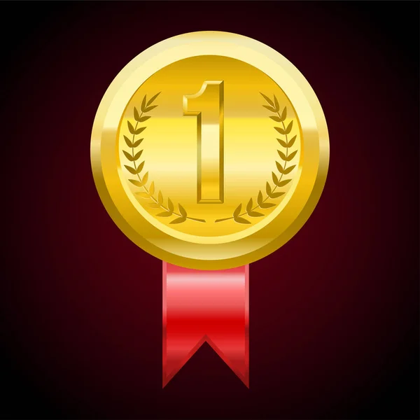 První místo Zlatá medaile, vektorové ilustrace award — Stockový vektor