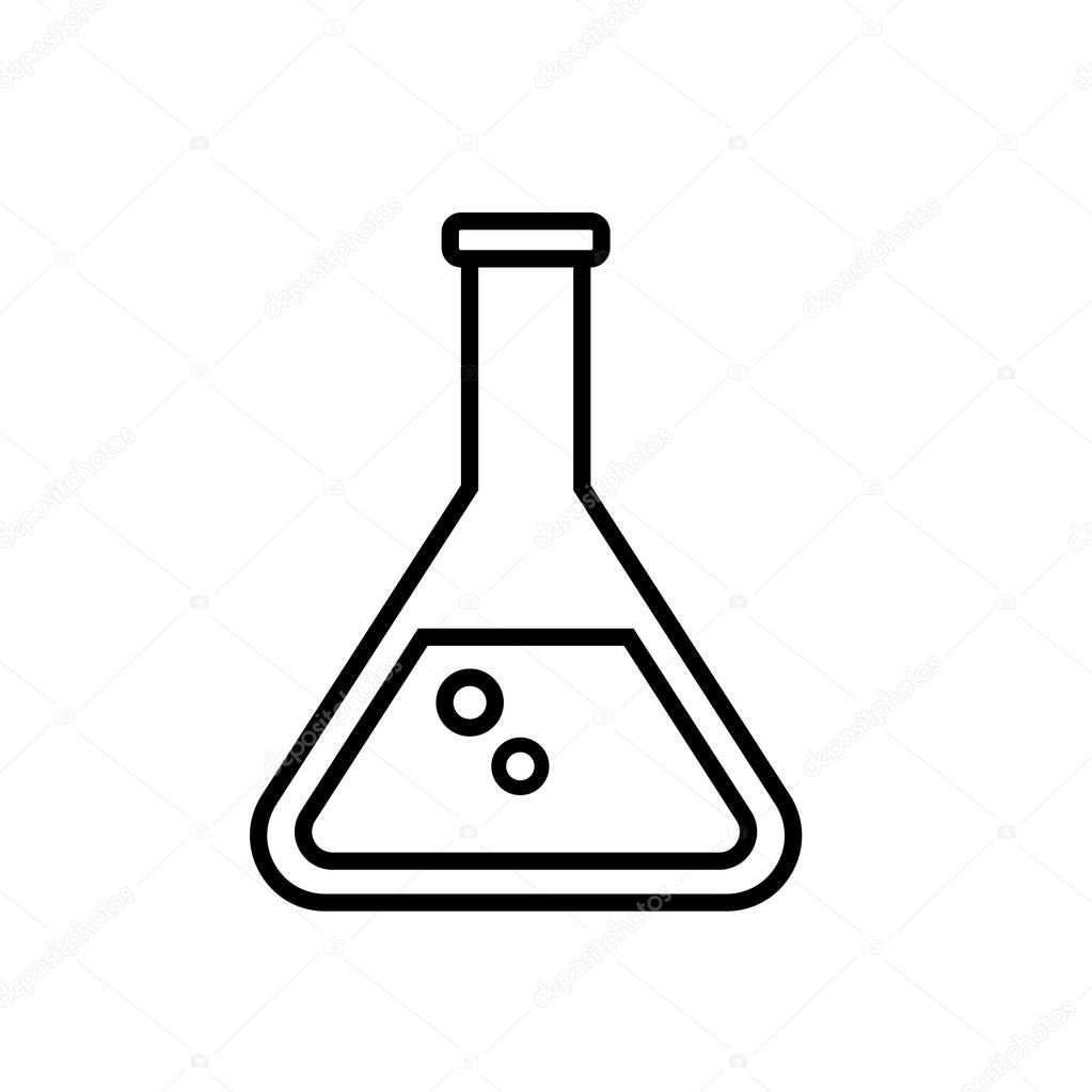 beaker tube vector icon. Chemestry or pharmacy symbol