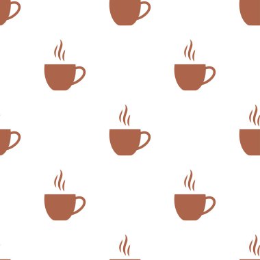 Düz kahve fincanı, Günaydın Tema arka plan ile sorunsuz vektör desen