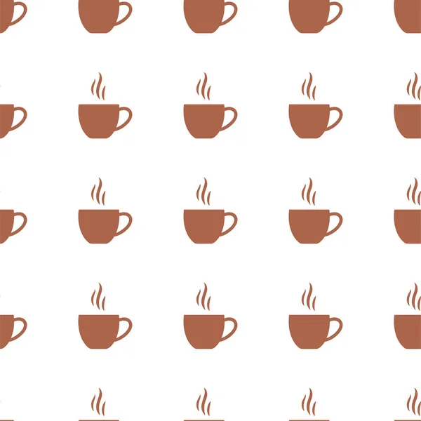 Modèle vectoriel sans couture avec des tasses à café plates, Bonjour fond de thème — Image vectorielle