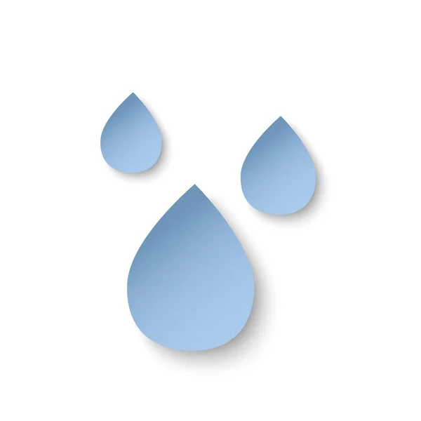 Vector paper cut water drops. Eco Concept. — Stock Vector